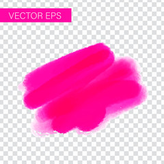 Pink watercolor cector stain with wash. Watercolor texture for Valentine day, wedding