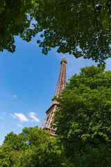 The Eiffel Tower, a wrought-iron lattice tower on the Champ de Mars in Paris, France