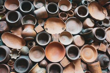 Pots clay background from Koh Kret, Thailand