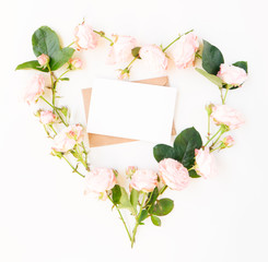 Top view home office workspace