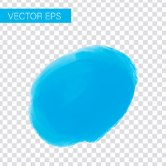 Blue watercolor hand drawn isolated vector wash spot