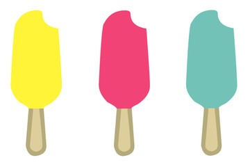 Three popsicles pastel colored
