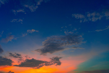 Beautiful clouds sky. Sunset sky. Gradient Sky color