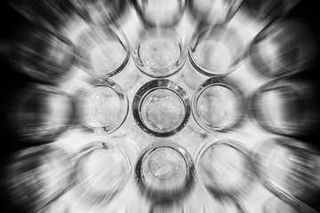 zoom in to A lot of glass water