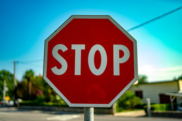 stop sign on the road
