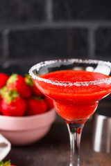Strawberry Margarita cocktail in glass