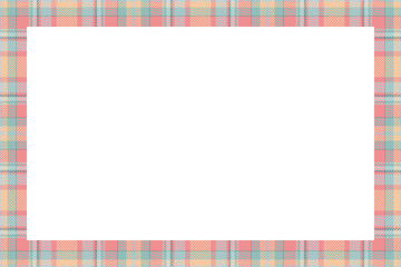 Vintage frame vector. Scottish border pattern retro style. Tartan plaid ornament.