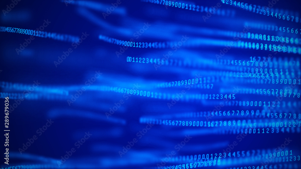 Poster Digital background matrix. Information computer code. Hacker concept. 3d rendering