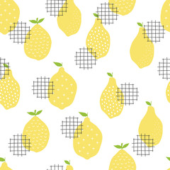 Seamless lemon pattern for cute baby textile design.