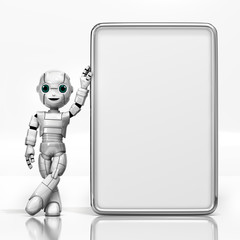 Robot supporting the frame by 3d rendering