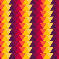 Vector seamless geometric pattern. Colorful triangles and vivid color palette. 