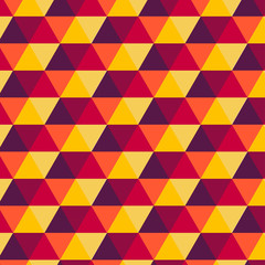 Vector seamless geometric pattern with colorful triangles and hexagons. Repeating pattern with modern color palette.