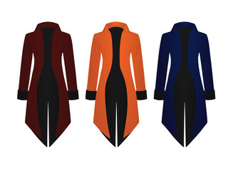 Retro coat set. vector illustration