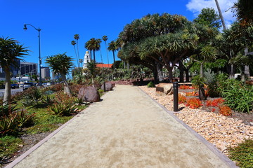 Beverly Gardens Park on Santa Monica Blvd, Beverly Hills - California