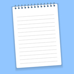 Realistic notebook or notepad with binder. Memo note pad or diary paper page templates. Vector illustration