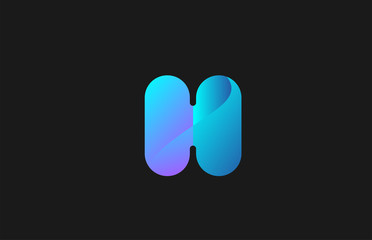 pink blue alphabet letter H for company logo design
