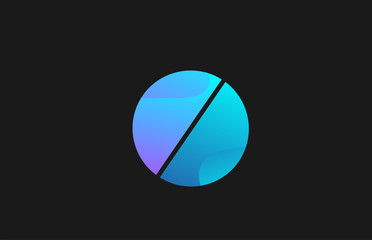 pink blue alphabet letter O for company logo design