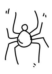 Halloween icon. doodle. Line. Isolated on white. spooky elements for halloween decorations, silhouettes, sketch, icon, sticker. Hand drawn