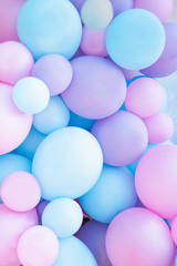 pink and mint balloons photo wall birthday decoration
