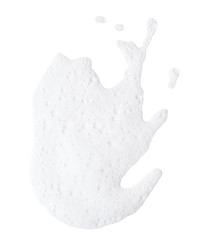 Soap foam on white background - obrazy, fototapety, plakaty