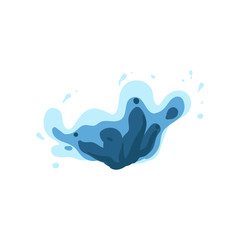 Cartoon water splash drawing isolated on white background