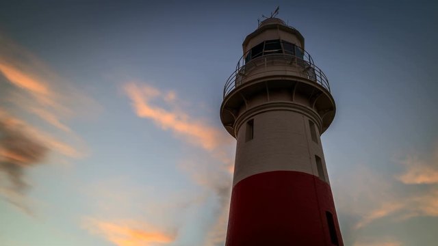 Low Head point lighthouse Tasmania sunset pink sky time lapse