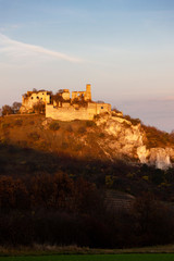 Falkenstein Castle in autumn, Austria