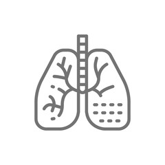 Lung disease line icon. Isolated on white background