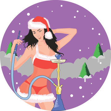 girl smoke hookah