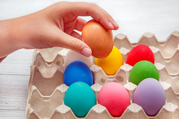 Colorful easter eggs, background.