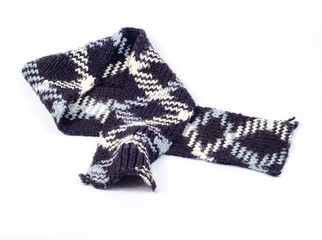 Fototapeta na wymiar knitted scarves with white woolen threads raster.