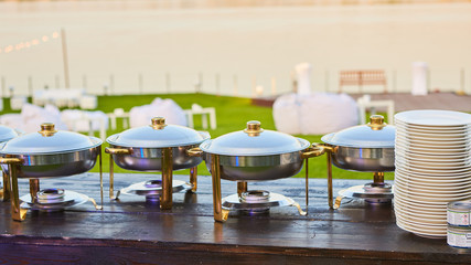 The catering wedding buffet ready for events