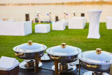 The catering wedding buffet ready for events