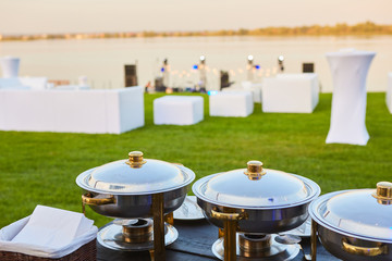 The catering wedding buffet ready for events