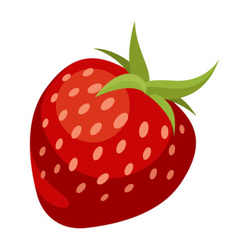 Strawberry colorful logo. Strawberry cartoon style symbol. Isolated on a white background.
