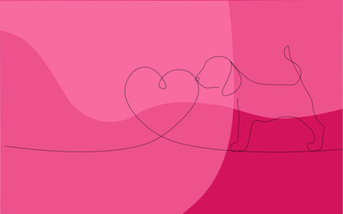 Valentines day background heart love, vector illustration