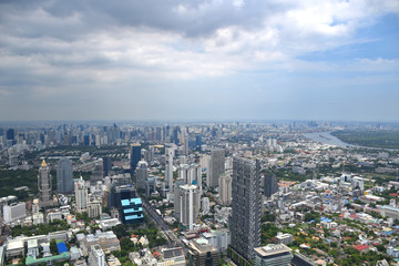 Fototapeta na wymiar Bangkok - King Power MahaNakhon Skyscraper - Indoor and Outdoor 360-degree Observation Deck, Glass Tray Experience, Hydraulic Glass Lift