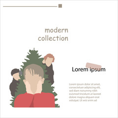 Landing page home alone for cinema or watching movie Cartoon lovely brunette boy sweeping up the floor. Cute toddler cleaning up at home vector illustration. Childhood and help concept.