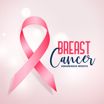 breast cancer awareness month with realistic pink ribbon