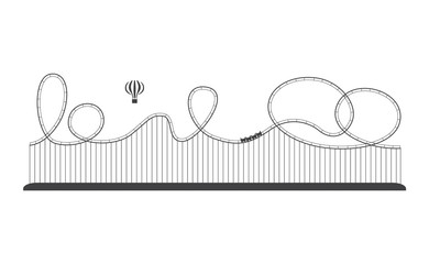 Rollercoaster icon in an amusement park, fun leisure.