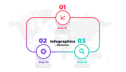 three steps line infographics layout template design