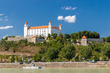 Fototapeta na wymiar Bratislava castle and Danube river, Slovakia