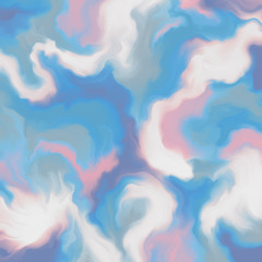 Fototapeta na wymiar Contemporary painting. Beautiful Blue, pink and white waves. Hand painted image for creative design of posters, wallpapers, websites, cards, invitations. Trendy artistic style. Abstraction.