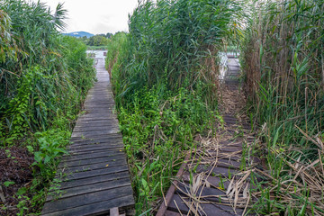 Obraz premium Pier on the pond Jenoi-to, Hungary