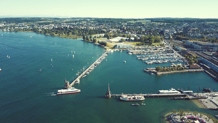 Fototapeta na wymiar Blick auf den Hafen in Konstanz
