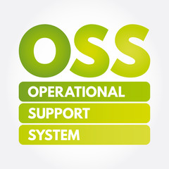 OSS - Operational support system acronym, technology concept background