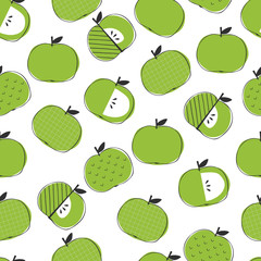 Seamless apple pattern. Scandinavian design for children. Vector illustration.