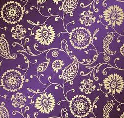 traditional paisley floral pattern , textile , Rajasthan, India	