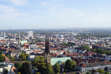 Fototapeta na wymiar a old castle in Bielefeld on the top,city, panorama, view, town, architecture, cityscape, travel, europe, panoramic, landscape, prague, urban, building, italy, skyline, sky, aerial, tourism, old, 