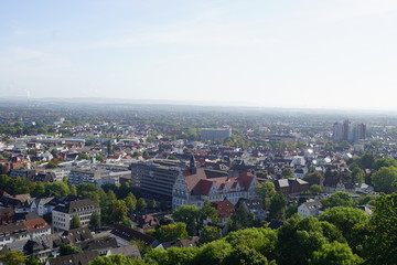 Fototapeta na wymiar a old castle in Bielefeld on the top, city view Bielefeld,Bielefeld von oben